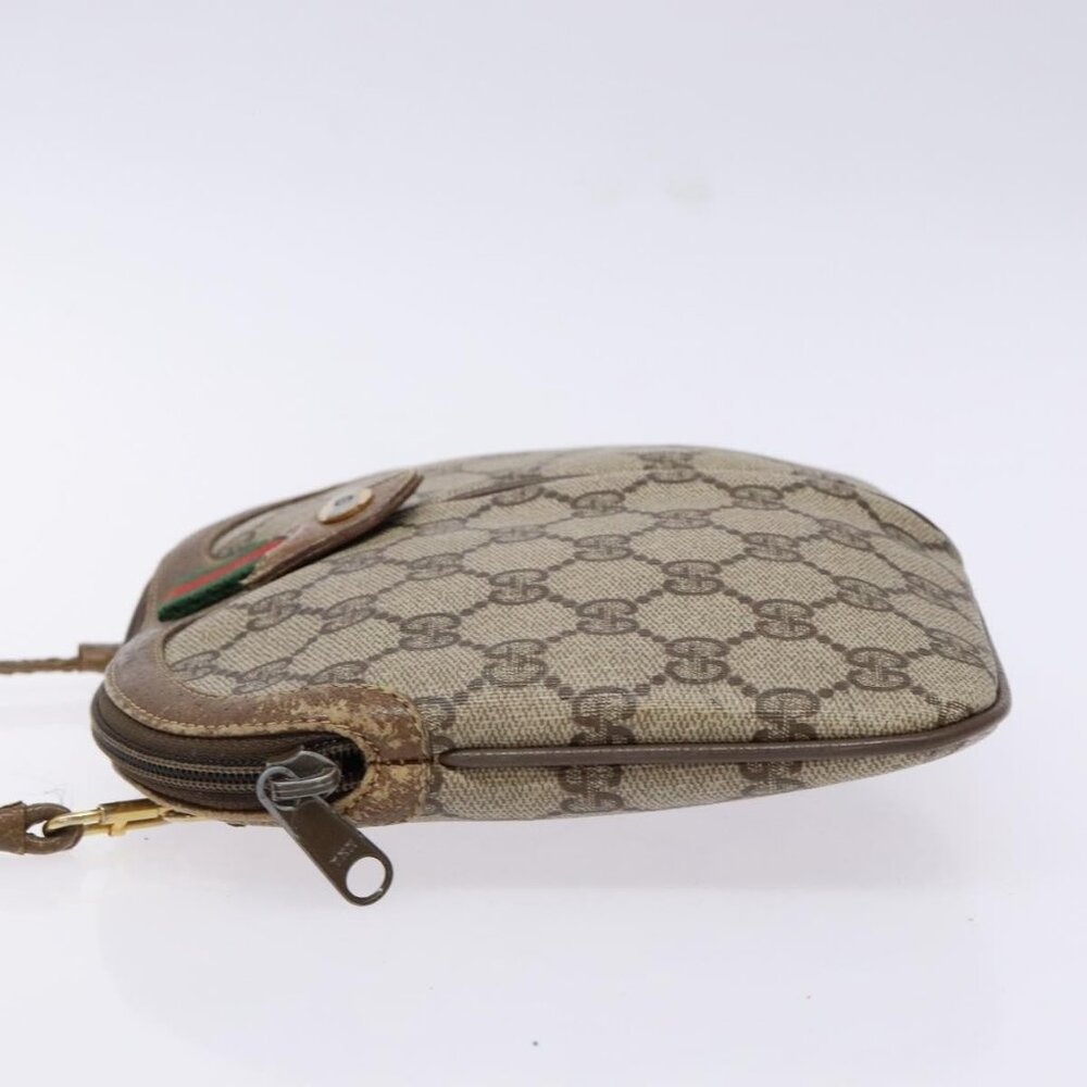 Authentic GUCCI GG Supreme Web Sherry Line Bag PVC Beige Gold 98 02 047 - Picture 11 of 16